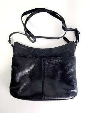 margot Black Leather Crossbody Bag